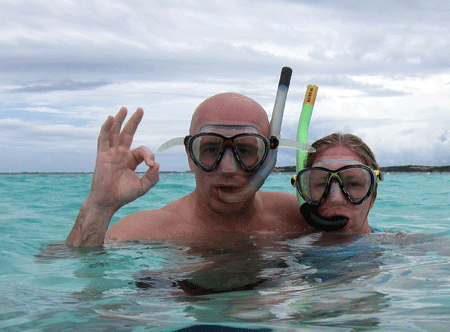 Snorkeling with the stingrays in the western Caribean